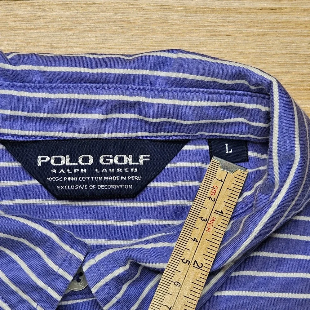 PGA Tour FedEx Cup Classic Polo Golf Ralph Lauren Mens Striped Shirt Size L - Picture 3 of 9